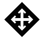 Vector icon of arrows making cross shape