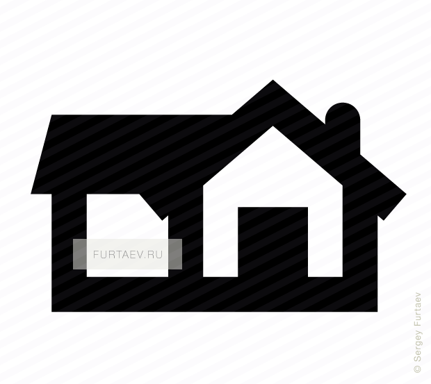 Vector icon of big house
