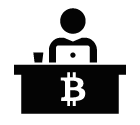 Bitcoin mining vector icon