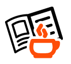 Book and coffee vector icon