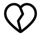 Broken heart vector icon