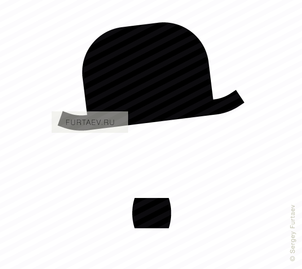 Vector icon of Charlie Chaplin hat and moustache