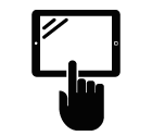 Click on tablet vector icon