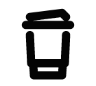 Vector icon of coffee in take away cup with lid