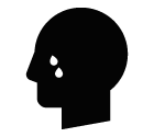 Vector icon of male profile with tears on face