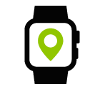 Current location in smartwatch vector icon