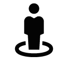 Vector icon of man standing in circle