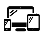 Vector icon of mobile phone, desktop computer and tablet
