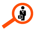 Find doctor vector icon