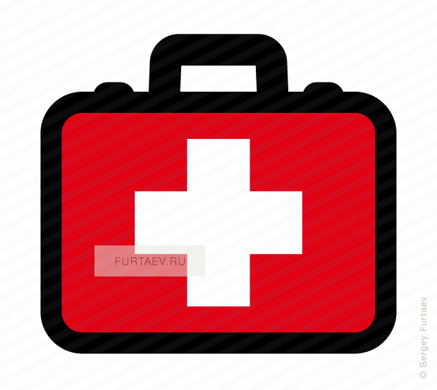 Vector icon of first aid box