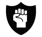 Vector icon of clenched fist on shield