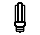 Fluorescent light bulb vector icon