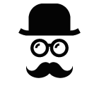 Gentleman with glasses vector icon