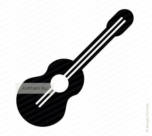 Vector icon of acoustic guitar
