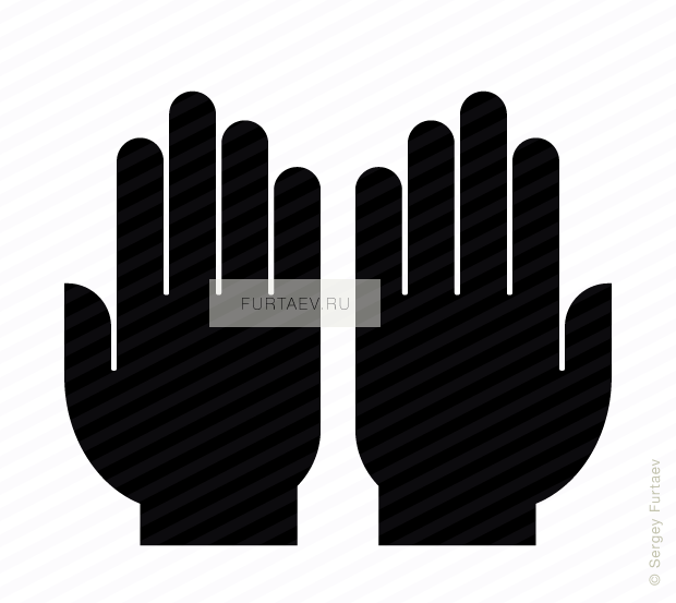 Vector icon of two human hands