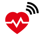 Vector icon of wireless signal going from heart