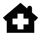 Vector icon of house with cross inside