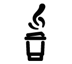 Hot coffee to go vector icon