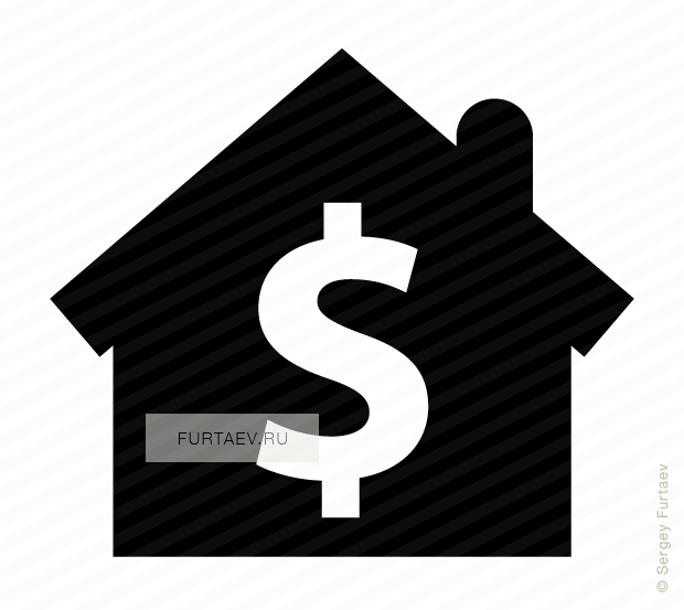 Vector icon of house with dollar sign inside