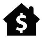 House with dollar vector icon