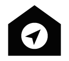 Vector icon of house under compass