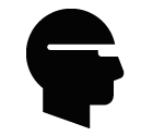 Vector icon of male profile with glasses