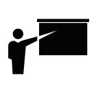 Man showing presentation vector icon