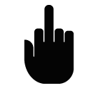 Vector icon of hand with raised middle finger