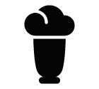 Vector icon of milkshake with cream