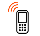 Mobile phone with WiFi vector icon