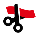 Opening ribbon vector icon