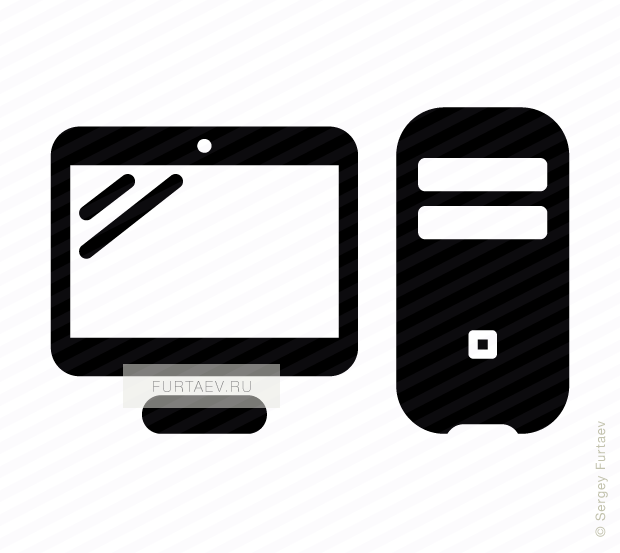Vector icon of personal computer