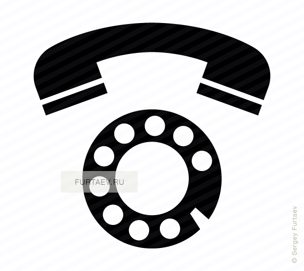 Vector icon of rotary dial and handset