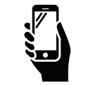 Phone in hand vector icon