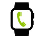 Phone in smartwatch vector icon