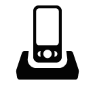 Vector icon of telephone on dock station