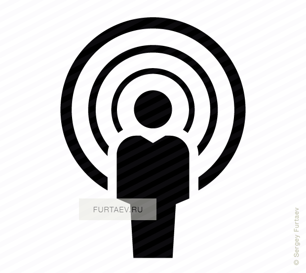 Vector icon of speaking man