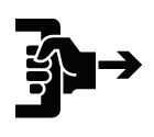 Vector icon of hand pulling door handle