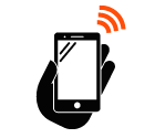 Smartphone with NFC vector icon