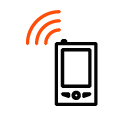 Smartphone with WiFi vector icon