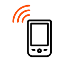 Smartphone with WiFi vector icon