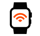 Smartwatch with WiFi vector icon