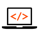 Software developer laptop vector icon