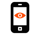 Spy app in smartphone vector icon