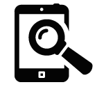 Tablet search vector icon