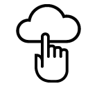 Touching cloud vector icon