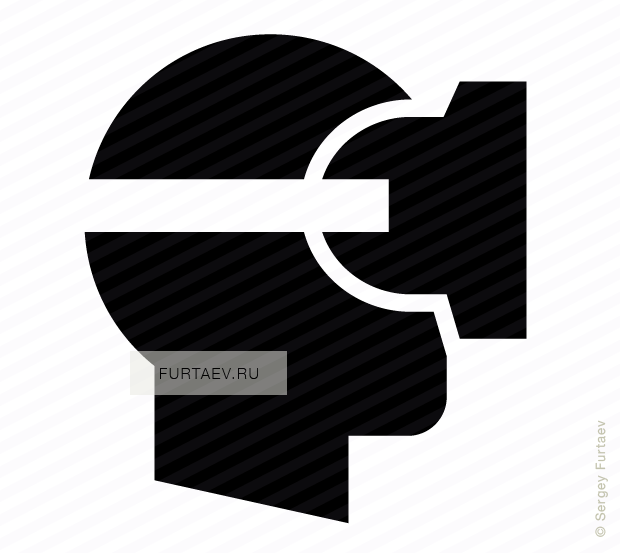 Vector icon of male profile with virtual reality headset