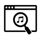 Web music search vector icon