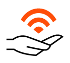 WiFi on hand vector icon
