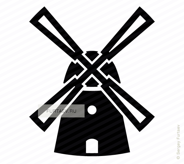 Vector icon of windmill